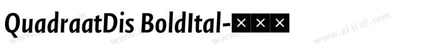 QuadraatDis BoldItal字体转换 QuadraatDis BoldItal字体转换